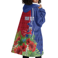 Personalized Afro-Haitians Tropical Wearable Blanket Hoodie Fleur-De-Lis Veves Motif - Wonder Print Shop