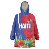 Personalized Afro-Haitians Tropical Wearable Blanket Hoodie Fleur-De-Lis Veves Motif - Wonder Print Shop