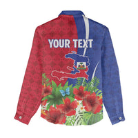 Personalized Afro-Haitians Tropical Women Casual Shirt Fleur-De-Lis Veves Motif - Wonder Print Shop