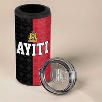 Afro-Haitians Empire of Haiti 1804-1806 4 in 1 Can Cooler Tumbler Fleur-De-Lis Veves Motif - Wonder Print Shop