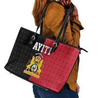 Afro-Haitians Empire of Haiti 1804-1806 Leather Tote Bag Fleur-De-Lis Veves Motif - Wonder Print Shop