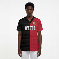Afro-Haitians Empire of Haiti 1804-1806 Scrub Top Fleur-De-Lis Veves Motif - Wonder Print Shop