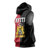Afro-Haitians Empire of Haiti 1804-1806 Sleeveless Hoodie Fleur-De-Lis Veves Motif - Wonder Print Shop