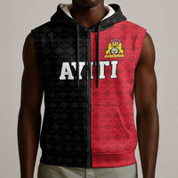 Afro-Haitians Empire of Haiti 1804-1806 Sleeveless Zip Hoodie Fleur-De-Lis Veves Motif - Wonder Print Shop