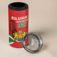 Personalized Bulgaria Liberation Day 4 in 1 Can Cooler Tumbler Shipka Monument Unity Makes Strength