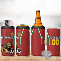Custom Bulgaria Football 4 in 1 Can Cooler Tumbler The Lions Come Champions Red Version