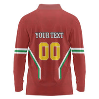 Custom Bulgaria Football Long Sleeve Polo Shirt The Lions Come Champions Red Version
