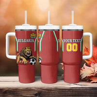 Custom Bulgaria Football Tumbler With Handle The Lions Come Champions Red Version - Wonder Print Shop