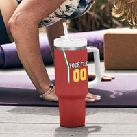 Custom Bulgaria Football Tumbler With Handle The Lions Come Champions Red Version - Wonder Print Shop