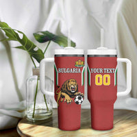 Custom Bulgaria Football Tumbler With Handle The Lions Come Champions Red Version - Wonder Print Shop
