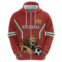 Custom Bulgaria Football Zip Hoodie The Lions Come Champions Red Version - Wonder Print Shop