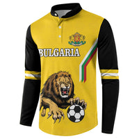 Custom Bulgaria Football Button Sweatshirt The Lions Come Champions Yellow Version