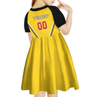 Custom Bulgaria Football Kid Short Sleeve Dress The Lions Come Champions Yellow Version