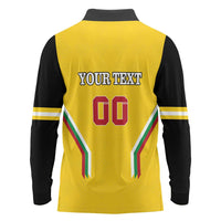 Custom Bulgaria Football Long Sleeve Polo Shirt The Lions Come Champions Yellow Version
