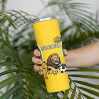 Custom Bulgaria Football Skinny Tumbler The Lions Come Champions Yellow Version - Wonder Print Shop