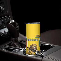 Custom Bulgaria Football Skinny Tumbler The Lions Come Champions Yellow Version - Wonder Print Shop