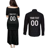 Custom Germany Rugby Couples Matching Puletasi and Long Sleeve Button Shirt Black Eagles Special Style