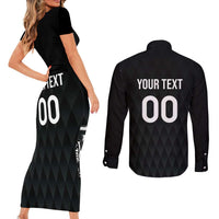 Custom Germany Rugby Couples Matching Short Sleeve Bodycon Dress and Long Sleeve Button Shirt Black Eagles Special Style