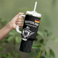 Custom Germany Rugby Tumbler With Handle Black Eagles Special Style - Wonder Print Shop