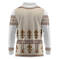 Hutsul Keptar Ukraine Long Sleeve Polo Shirt Carpathian Folk Embroidery Heritage Style - Wonder Print Shop