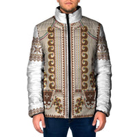 Hutsul Keptar Ukraine Padded Jacket Carpathian Folk Embroidery Heritage Style - Wonder Print Shop