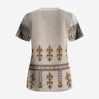 Hutsul Keptar Ukraine Scrub Top Carpathian Folk Embroidery Heritage Style - Wonder Print Shop