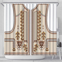 Hutsul Keptar Ukraine Shower Curtain Carpathian Folk Embroidery Heritage Style - Wonder Print Shop