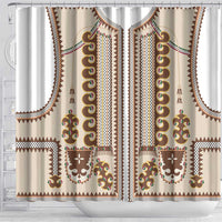 Hutsul Keptar Ukraine Shower Curtain Carpathian Folk Embroidery Heritage Style - Wonder Print Shop