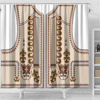 Hutsul Keptar Ukraine Shower Curtain Carpathian Folk Embroidery Heritage Style - Wonder Print Shop