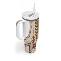 Hutsul Keptar Ukraine Tumbler With Handle Carpathian Folk Embroidery Heritage Style - Wonder Print Shop