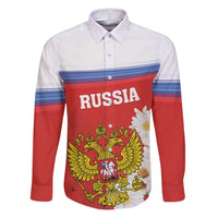 Personalized Russia Family Matching Puletasi and Hawaiian Shirt Coat Of Arms With Chamomile Flower