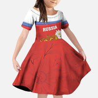 Personalized Russia Family Matching Tank Maxi Dress and Hawaiian Shirt Coat Of Arms With Chamomile Flower
