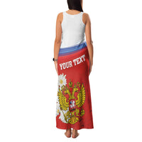 Personalized Russia Family Matching Tank Maxi Dress and Hawaiian Shirt Coat Of Arms With Chamomile Flower