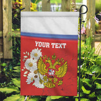 Personalized Russia Garden Flag Coat Of Arms With Chamomile Flower