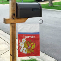 Personalized Russia Garden Flag Coat Of Arms With Chamomile Flower