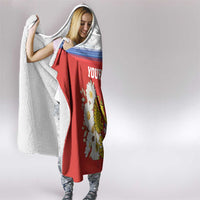 Personalized Russia Hooded Blanket Coat Of Arms With Chamomile Flower