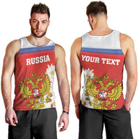 Personalized Russia Men Tank Top Coat Of Arms With Chamomile Flower