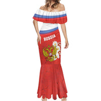 Personalized Russia Mermaid Dress Coat Of Arms With Chamomile Flower