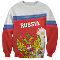 Personalized Russia Sweatshirt Coat Of Arms With Chamomile Flower