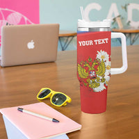 Personalized Russia Tumbler With Handle Coat Of Arms With Chamomile Flower