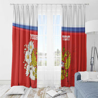 Personalized Russia Window Curtain Coat Of Arms With Chamomile Flower