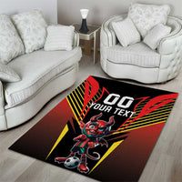 Custom Belgium Football Area Rug Les Diables rouges Devil Mascot