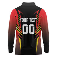 Custom Belgium Football Long Sleeve Polo Shirt Les Diables rouges Devil Mascot