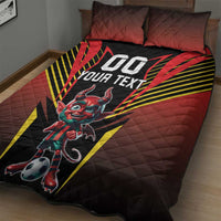 Custom Belgium Football Quilt Bed Set Les Diables rouges Devil Mascot