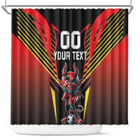 Custom Belgium Football Shower Curtain Les Diables rouges Devil Mascot