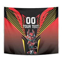 Custom Belgium Football Tapestry Les Diables rouges Devil Mascot