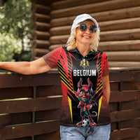 Custom Belgium Football Women Polo Shirt Les Diables rouges Devil Mascot