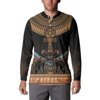 Ankh Egypt Button Sweatshirt Ankh Egyptian Hieroglyphs Alphabet
