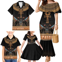 Ankh Egypt Family Matching Mermaid Dress and Hawaiian Shirt Ankh Egyptian Hieroglyphs Alphabet