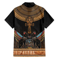 Ankh Egypt Family Matching Short Sleeve Bodycon Dress and Hawaiian Shirt Ankh Egyptian Hieroglyphs Alphabet